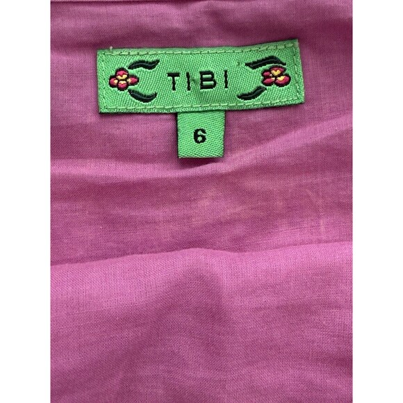 Tibi Women’s Cotton Silk Pink Embroidered Tiered‎ Scalloped Hem Skirt Sz 6 Lined - Picture 4 of 7